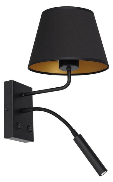 Lampada da parete ARDEN 1xE27/60W + 1xG9/8W nera/oro