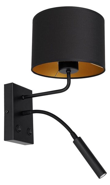 Lampada da parete ARDEN 1xE27/60W + 1xG9/8W nera/oro