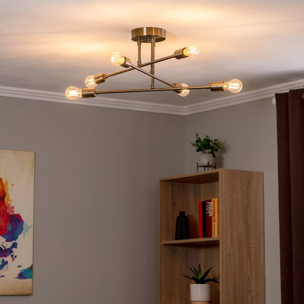 Plafoniera soffitto Flower 176 Opviq, dimmerabile, Bronzo / Ottone antico, Soggiorno / Sala da pranzo, Metallo, Moderno, Plafoniera