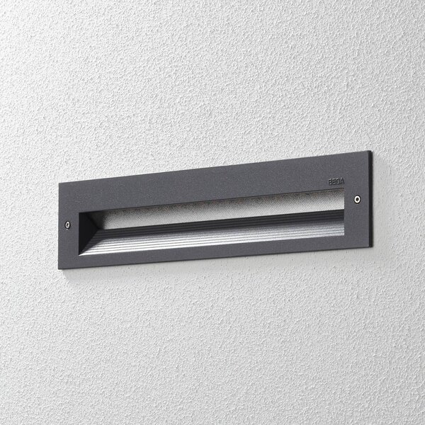 BEGA 33055 LED incasso 3.000K grafite 32 cm, Alluminio / Grigio / Zincato, Corridoio, Alluminio, Applique da esterni