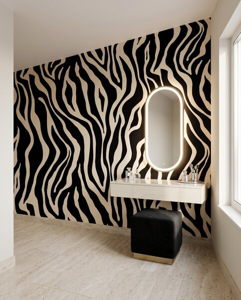 Carta da parati Zebra in ocra calda, Motivi decorativi, u99173v3 - Tapeko.it
