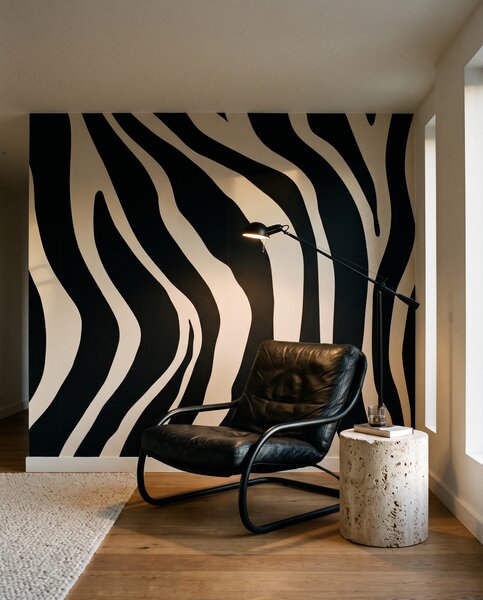 Carta da parati Zebra in ocra calda, Motivi decorativi, u99173v3 - Tapeko.it