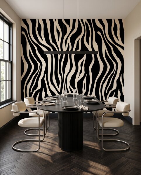Carta da parati Zebra in ocra calda, Motivi decorativi, u99173v3 - Tapeko.it