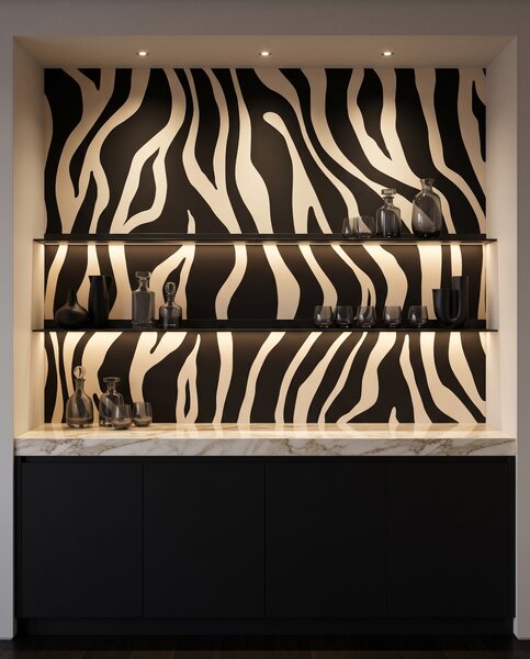Carta da parati Zebra in ocra calda, Motivi decorativi, u99173v3 - Tapeko.it