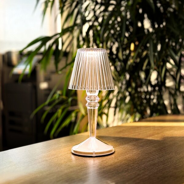 Lampada da tavolo Led touch Kristall luce regolabile 2W portatile a batteria ricaricabile USB Type-C Novaline