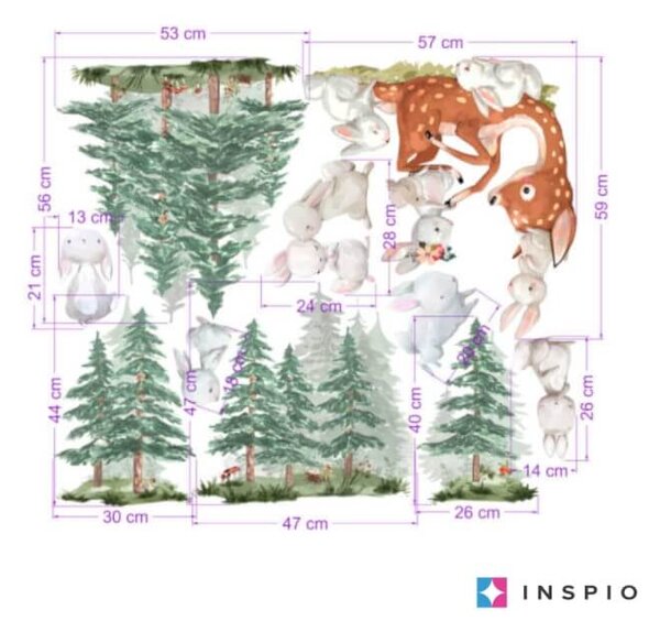 Adesivi da parete - Coniglietti nel bosco adesivo da parete