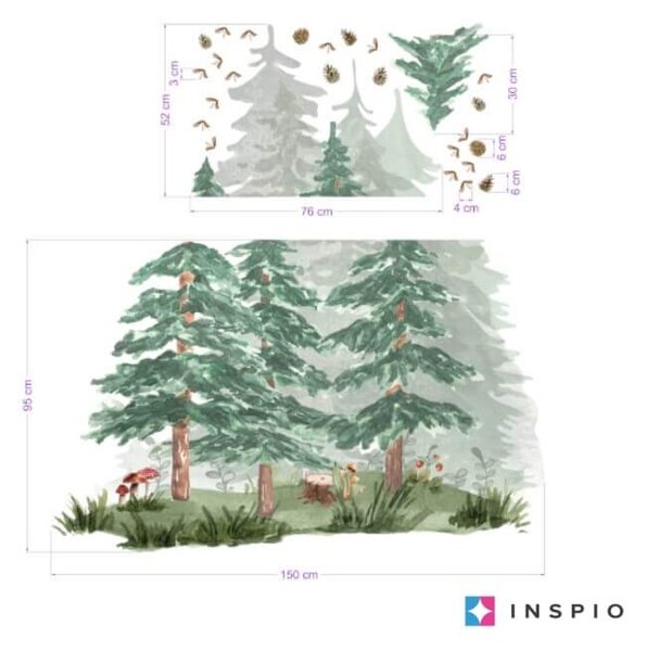 Paesaggio con foresta nella stanza dei bambini