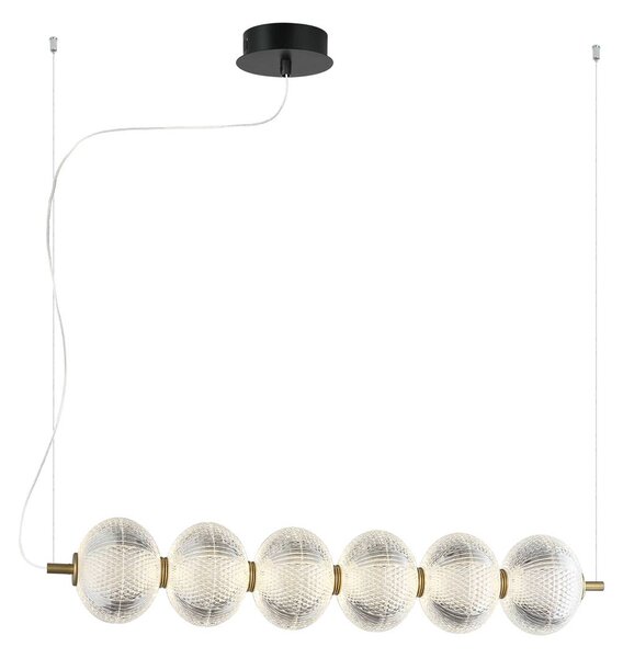 Viokef Lampada a sospensione LED Pellucid, colore bronzo/chiaro, a 6 luci
