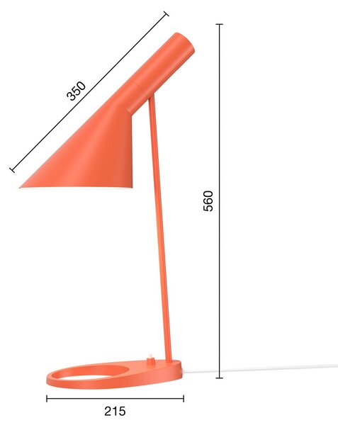 Lampada da tavolo di design Louis Poulsen AJ Mini arancione