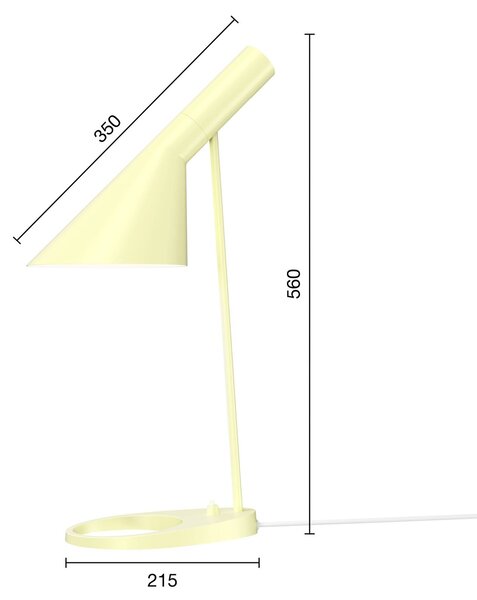 Lampada da tavolo di design Louis Poulsen AJ Mini giallo