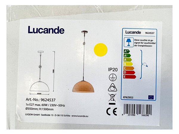 Lucande - Lampadario a filo LOURENCO 1xE27/60W/230V