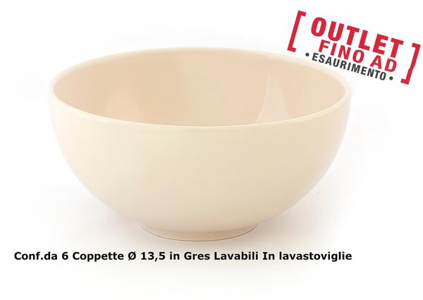 Coppette da Macedoni 6 pezzi diametro 13x13x h11 cm - 250 Ml in GRES adatto alla lavastoviglie colore Bianco