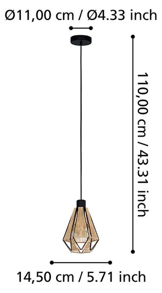 Lampadario Contemporaneo Adwickle 1 Luce Metallo Nero E Tessuto