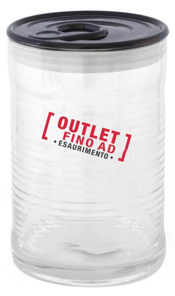 Barattolo in Vetro Borosilicato Con Guarnizione Al Silicone Dimensioni 0.8x h 16,5 cm �1000 ml con colore Nero trasparente