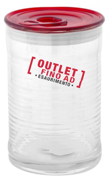 Barattolo in Vetro Borosilicato Con Guarnizione Al Silicone Dimensioni 0.8x h 16,5 cm �1000 ml con colore Rosso trasparente