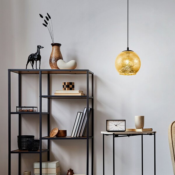 Lampadario Contemporaneo Albaraccin 1 Luce Metallo Nero
