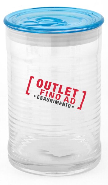 Barattolo in Vetro Borosilicato Con Guarnizione Al Silicone Dimensioni 0.8x h 16,5 cm �1000 ml con colore Azzurro trasparente