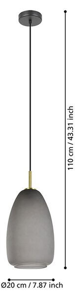 Lampadario Contemporaneo Alobrase 1 Luce Acciaio Nero E Ottone