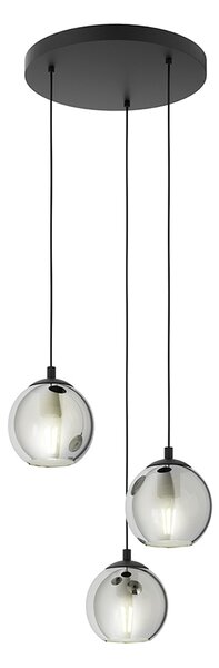 Lampadario Moderno Ariscani 3 Luci Pendenti Acciaio Nero