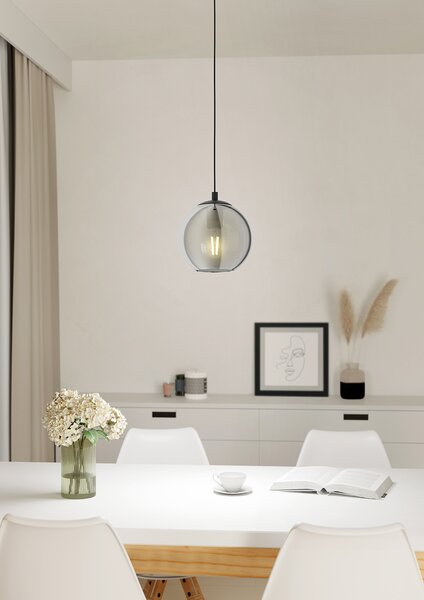 Lampadario Moderno Ariscani 1 Luce Acciaio Nero