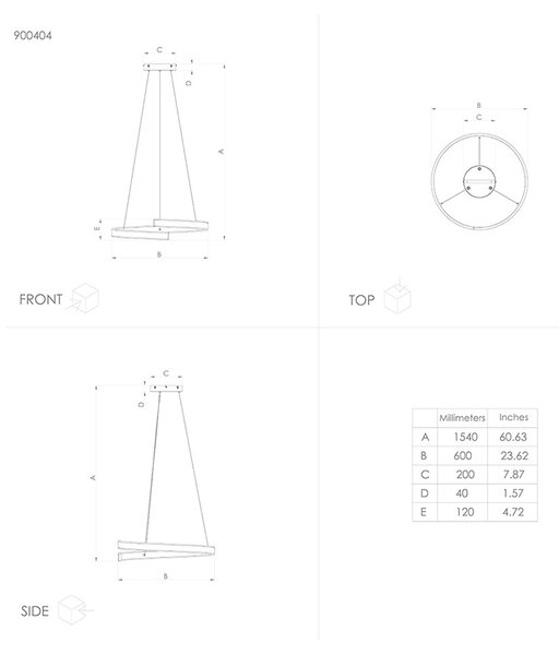 Lampadario Moderno Andabaia-Z Led Alluminio Nero