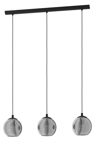 Lampadario Moderno Ariscani 3 Luci Acciaio Nero
