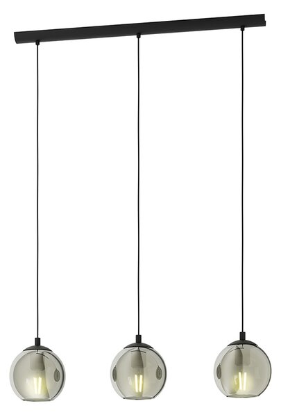 Lampadario Moderno Ariscani 3 Luci Acciaio Nero