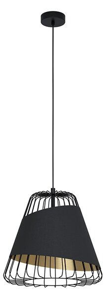 Lampadario Industrial Austell 1 Luce Acciaio Nero E Oro
