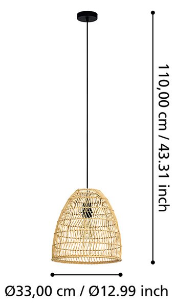 Lampadario Industrial Ayesgarth 1 Luce Acciaio Nero