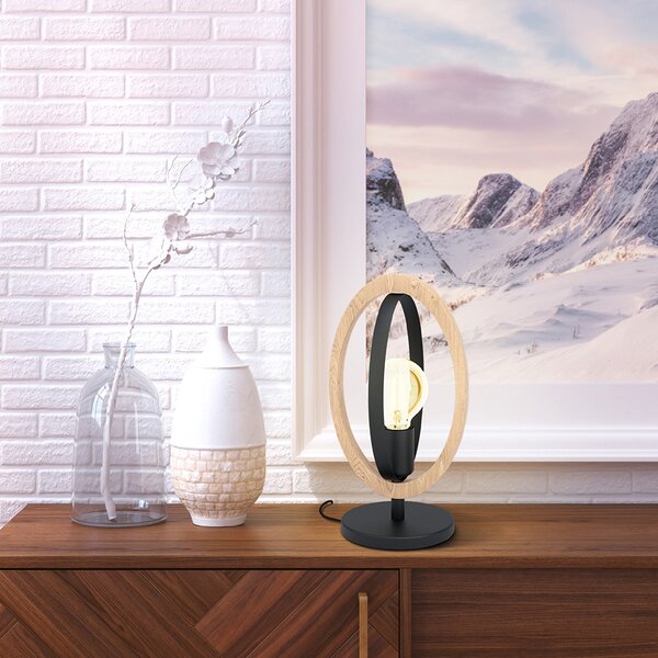 Lampada Da Scrivania Industrial Basildon 1 Luce Metallo Nero E Marrone