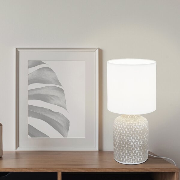 Lampada Da Scrivania Contemporanea Bellariva 1 Luce Ceramica Grigio