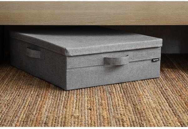 Scatola con coperchio grigia in tessuto 46x56x16 cm Soft Storage Low – Bigso