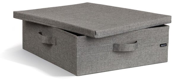 Scatola con coperchio grigia in tessuto 46x56x16 cm Soft Storage Low – Bigso