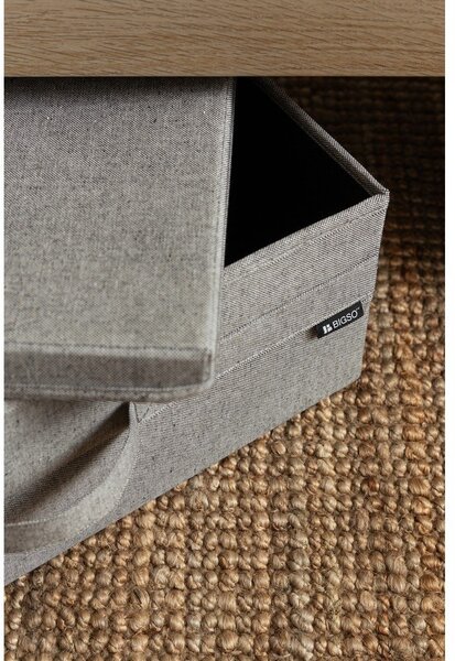 Scatola con coperchio grigia in tessuto 46x56x16 cm Soft Storage Low – Bigso