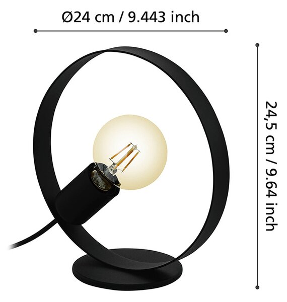 Lampada Da Scrivania Moderna Frijolas 1 Luce Acciaio Nero