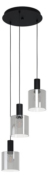 Lampadario Moderno Gorosiba 3 Luci Pendenti Acciaio Nero
