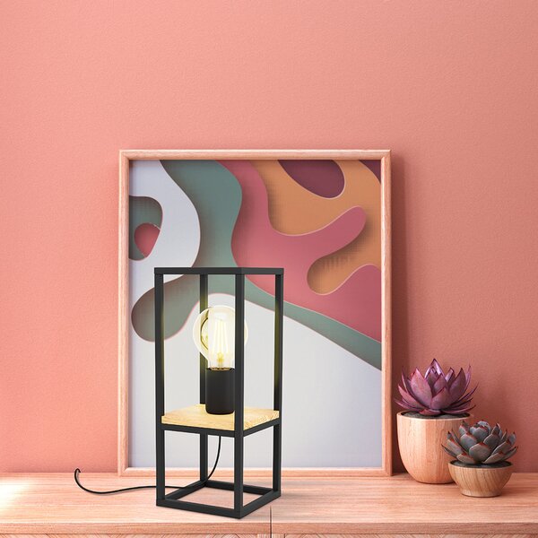 Lampada Da Scrivania Industrial Libertad 1 Luce Metallo Nero E Marrone