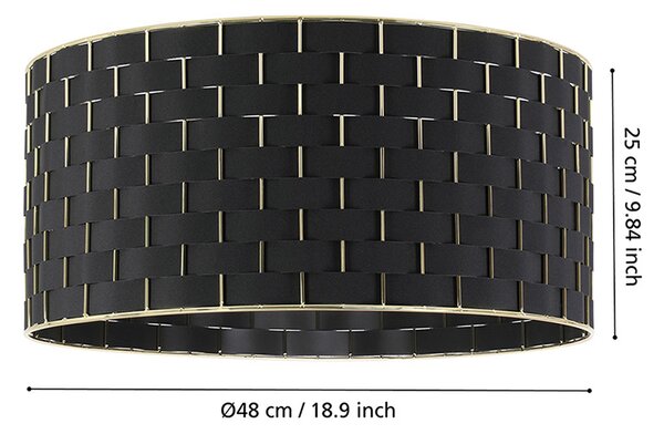 Plafoniera Moderna Marasales 1 Luce Acciaio Nero
