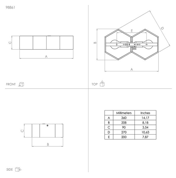 Plafoniera Industrial Mirlas 2 Luci Legno Marrone