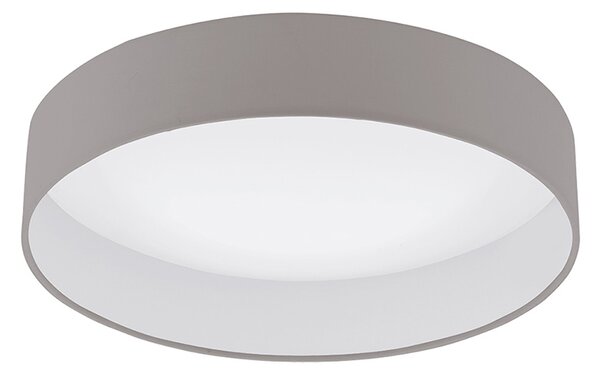 Plafoniera Contemporanea Palomaro 1 Led Plastica Bianco Diffusore Tortora
