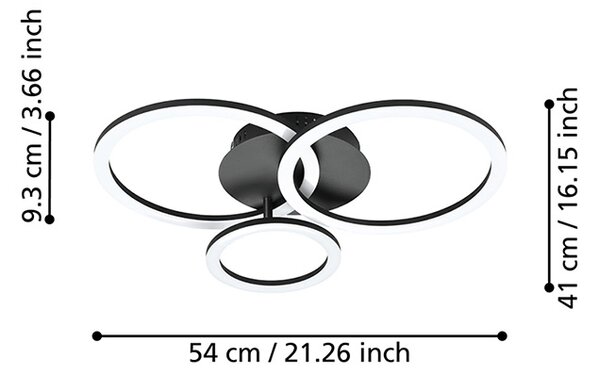 Plafoniera Moderna Parrapos-Z Led Acciaio Nero Grande