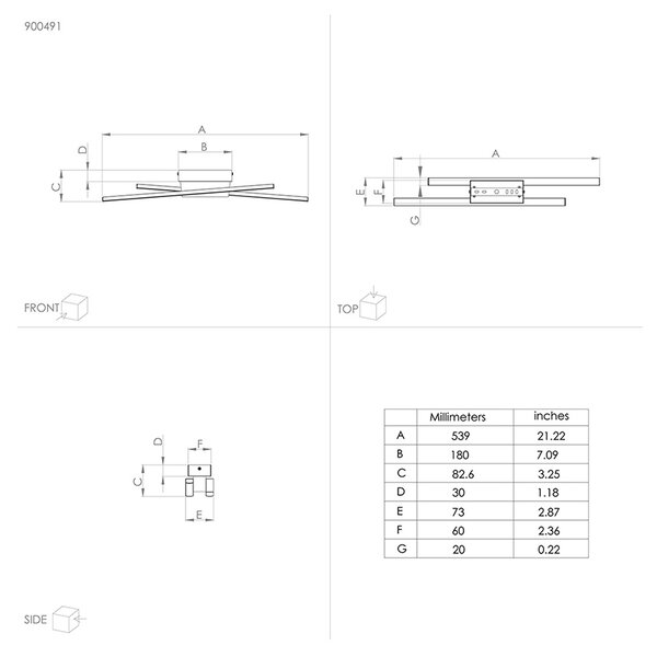 Applique Moderna Panagria Led Alluminio Rivestito In Legno Nero E Marrone