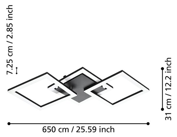 Plafoniera Moderna Paranday-Z Led Acciaio Nero E Bianco