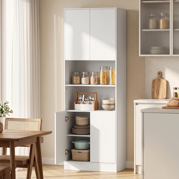 HOMCOM Credenza Dispensa da Cucina 170 cm con Mensola Regolabile, Bianco | Aosom Italy