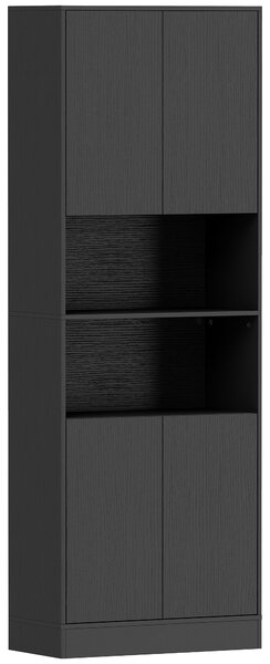 HOMCOM Dispensa Cucina 170cm, Contenitore con Mensola Regolabile, Effetto Legno Nero | Aosom Italy
