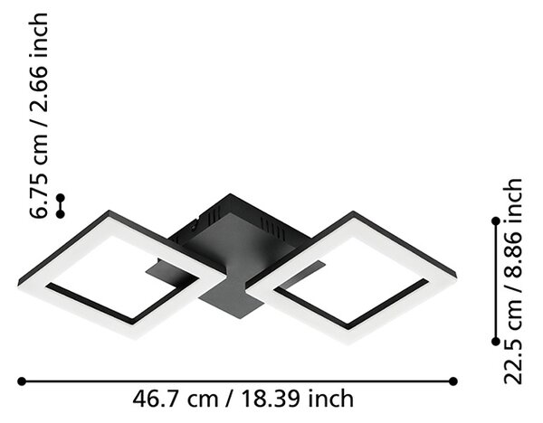 Plafoniera Moderna Paranday-Z Led Acciaio Nero