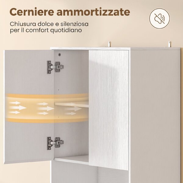 HOMCOM Credenza Dispensa da Cucina 170 cm con Mensola Regolabile, Bianco | Aosom Italy