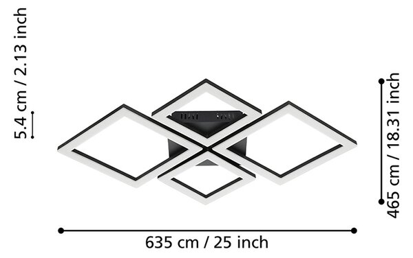 Plafoniera Moderna Paranday-Z 4 Led Acciaio Nero