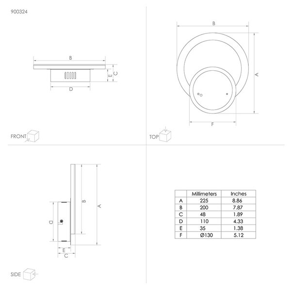 Applique Moderna Parrapos-Z Led Acciaio Nero