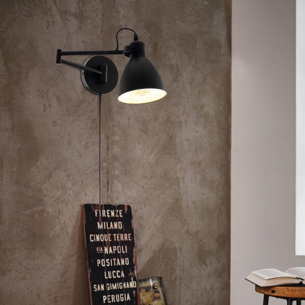 Applique Moderna San Peri 1 Luce Acciaio Nero